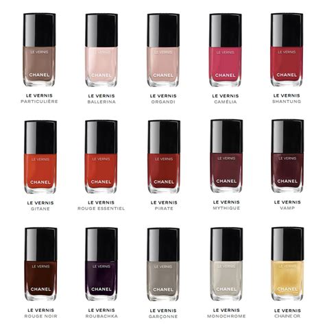 colours of chanel|Chanel nail polish colour chart.